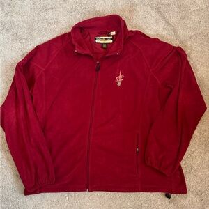 #350 CLEVELAND CAVALIERS BASKETBALL Men's Red Fleece FULL ZIP UP.